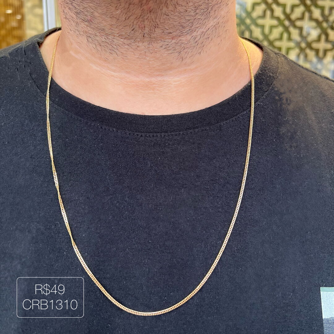 Colar Micro Grumet 70cm Liso Dourado